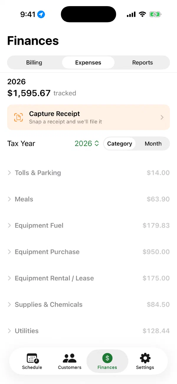 Expense Tracking in YardPath
