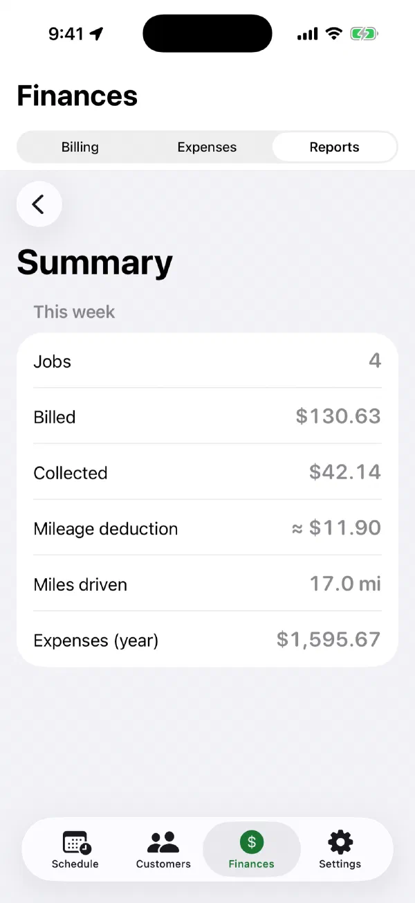 Finances & Reports in YardPath